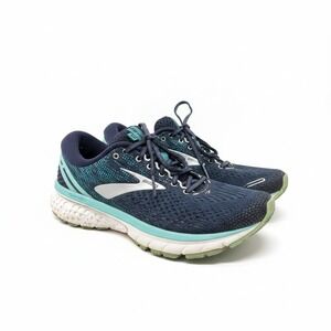 Brooks Ghost 11 Women Running Walking Gym Performance Shoes Navy Teal Size 10.5B
